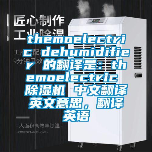 themoelectric dehumidifier 的翻譯是：themoelectric 除濕機 中文翻譯英文意思，翻譯英語