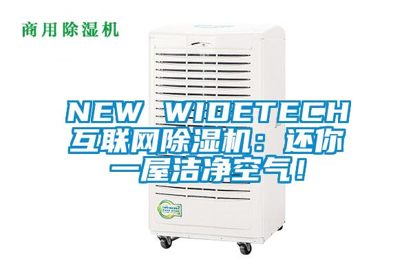 NEW WIDETECH互聯(lián)網(wǎng)除濕機(jī)：還你一屋潔凈空氣！