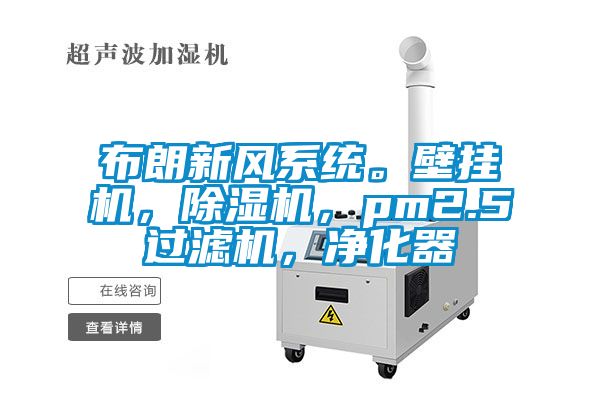 布朗新風(fēng)系統(tǒng)。壁掛機(jī)，除濕機(jī)，pm2.5過濾機(jī)，凈化器